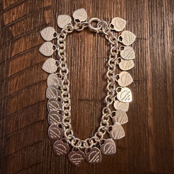 Tiffany & Co. Silver Multi Heart Charm Bracelet - Picture 4 of 6